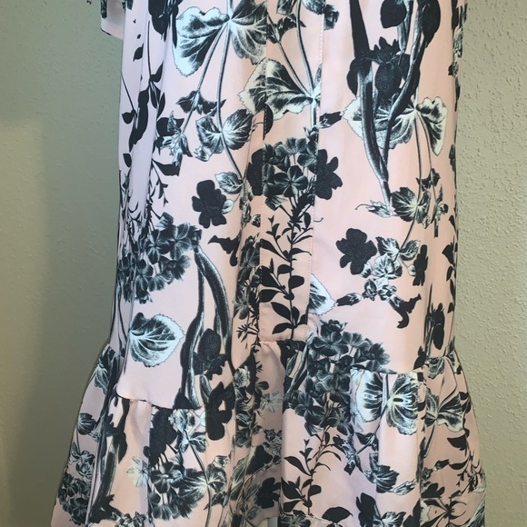 Parker Pink Floral Tiered Mini Dress Cinched Sleeves Size Small - Picture 6 of 9